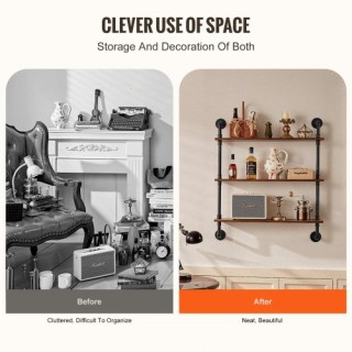 VEVOR Ράφι Βιομηχανικού Στυλ 3 Επιπέδων 32x9.84in Τοίχου για Κουζί... VEVOR Ράφι Βιομηχανικού Στυλ 3 Επιπέδων 32x9.84in Τοίχου για Κουζί...