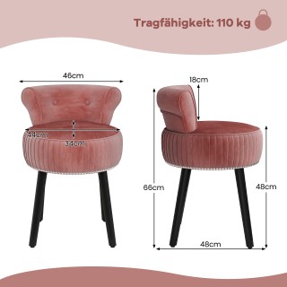 Costway Ροζ Καπιτονέ Καρέκλα με Πλάτη και Επένδυση  66 εκ. x 48 εκ....