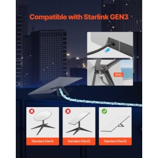 VEVOR Starlink Γενιά 3 Καλώδιο Επέκτασης 100 FT 1200 Mbps XLYZDLGEN...