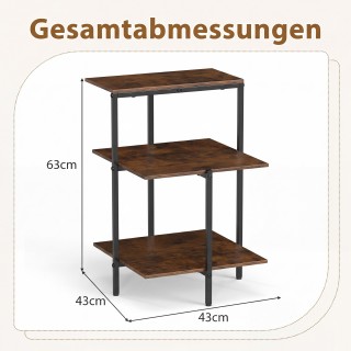 Costway Τετράγωνο βοηθητικό τραπεζάκι 3 επιπέδων με ανοιχτά ράφια, ... Costway Τετράγωνο βοηθητικό τραπεζάκι 3 επιπέδων με ανοιχτά ράφια, ...