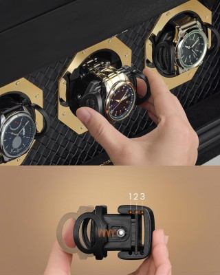 Κουτί Ρολογιών 9 Θέσεων με Καπάκι και 4 Θήκες για Γυαλιά Μαύρο JWB0...