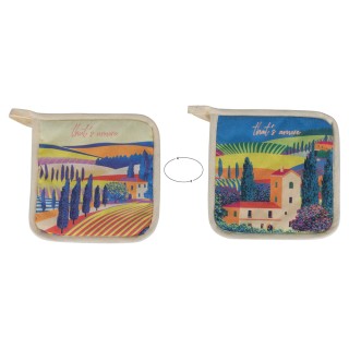 Villa dEste Home Κουζίνας Κράτημα Διπλής Όψης Βαμβακερό 20x20cm Tha...