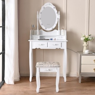 Shally Dogan Τουαλέτα Trucco Elena με Καθρέφτη και Σκαμπό Φώτα Led... Shally Dogan Τουαλέτα Trucco Elena με Καθρέφτη και Σκαμπό Φώτα Led...