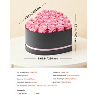 VEVOR Αιώνια Λουλούδια, 27 Διατηρημένα Τριαντάφυλλα σε Καρδιά, Αθάν... VEVOR Αιώνια Λουλούδια, 27 Διατηρημένα Τριαντάφυλλα σε Καρδιά, Αθάν...