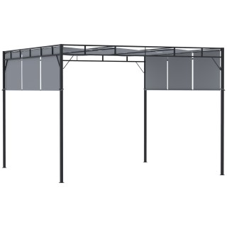 Outsunny Pergola Gazebo 3x3m σε ατσάλι με συρόμενη οροφή και 8 μαντ... Outsunny Pergola Gazebo 3x3m σε ατσάλι με συρόμενη οροφή και 8 μαντ...