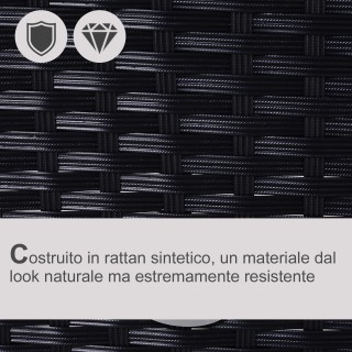 Έπιπλα κήπου Outsunny σε μαύρο ρατάν με λευκά μαξιλάρια, σετ 5 τεμα... Έπιπλα κήπου Outsunny σε μαύρο ρατάν με λευκά μαξιλάρια, σετ 5 τεμα...