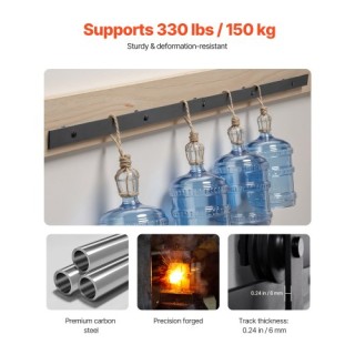 VEVOR Κιτ Συρόμενης Πόρτας 5FT Μαύρο HDSMDGDGDM2DBQT76001V0