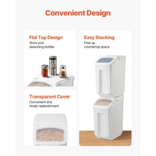 VEVOR  Μεγάλο Δοχείο Αποθήκευσης 20L Αεροστεγές για Αλεύρι  ZMXMX1G...