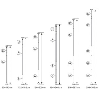 Τηλεσκοπικό Ράφι Ντους από Ανοξείδωτο Ατσάλι 92-306cm Λευκό 102564 ... Τηλεσκοπικό Ράφι Ντους από Ανοξείδωτο Ατσάλι 92-306cm Λευκό 102564 ...