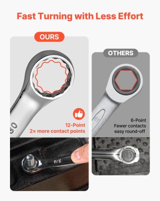 VEVOR Σετ Συνδυαστικών Κλειδιών 44 Τεμαχίων SAE & Μήτρικ, 12-Πόντων... VEVOR Σετ Συνδυαστικών Κλειδιών 44 Τεμαχίων SAE & Μήτρικ, 12-Πόντων...