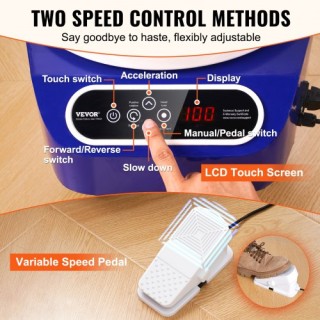 Κεραμικός Τροχός VEVOR 11 με Πεντάλ & Οθόνη Αφής 450W Μπλε ZQLPJSJ... Κεραμικός Τροχός VEVOR 11 με Πεντάλ & Οθόνη Αφής 450W Μπλε ZQLPJSJ...