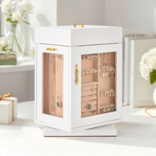 VEVOR Περιστρεφόμενη Κοσμηματοθήκη 360° με 4 Γάντζους για Κολιέ Λευ...