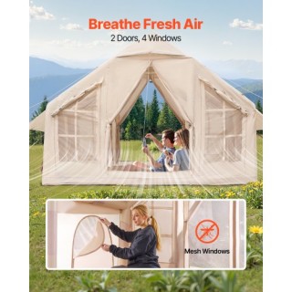 VEVOR Φουσκωτή Σκηνή Glamping 4-6 Ατόμων με Αντλία Εύκολη Στήσιμο K...