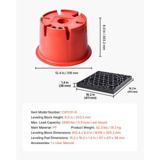 VEVOR Μπλοκ Ανύψωσης Τροχόσπιτου 8 Υψος 2000 lbs με 2 Πλατφόρμες ZX... VEVOR Μπλοκ Ανύψωσης Τροχόσπιτου 8 Υψος 2000 lbs με 2 Πλατφόρμες ZX...