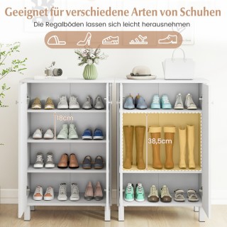 Costway Λευκή Ξύλινη Παπουτσοθήκη 4 Επιπέδων με Αποσπώμενα Ράφια κα... Costway Λευκή Ξύλινη Παπουτσοθήκη 4 Επιπέδων με Αποσπώμενα Ράφια κα...