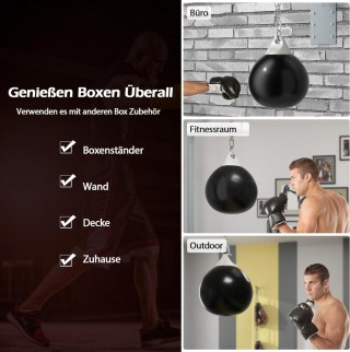 Costway  Σάκος Πυγμαχίας Νερού με Σωλήνα Γεμίσματος & Μεταλλική Αλυ...