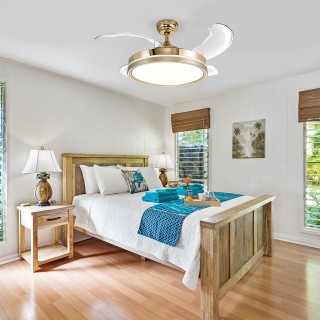 BAKAJI  Ανεμιστήρας Οροφής με Φωτιστικό 4 Αναδιπλούμενες Λεπίδες Τη...