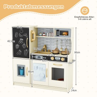 Costway Παιδική Κουζίνα Παιχνιδιού με Πίνακα 82 x 24 x 80 εκ Κρεμ Λ... Costway Παιδική Κουζίνα Παιχνιδιού με Πίνακα 82 x 24 x 80 εκ Κρεμ Λ...