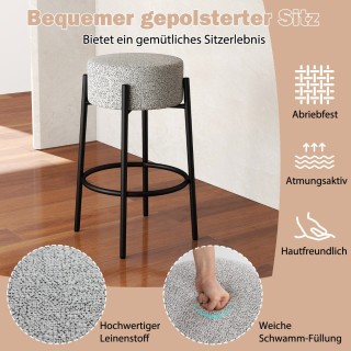 Costway Μοντέρνο Σκαμπό Μπαρ Χωρίς Πλάτη με Επένδυση Λινό, Ύψος Καθ... Costway Μοντέρνο Σκαμπό Μπαρ Χωρίς Πλάτη με Επένδυση Λινό, Ύψος Καθ...