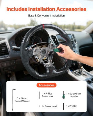 VEVOR Τιμόνι Ανθρακονήματος D-Shape Flat-Bottom με Δερμάτινη Λαβή γ... VEVOR Τιμόνι Ανθρακονήματος D-Shape Flat-Bottom με Δερμάτινη Λαβή γ...