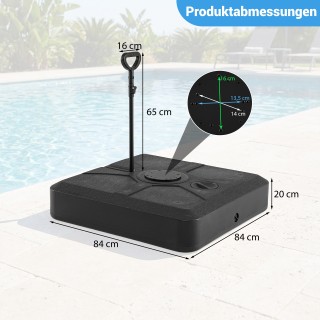Costway Τετράγωνη Βάση Ομπρέλας από HDPE με Ρόδες και Χειρολαβή Μετ... Costway Τετράγωνη Βάση Ομπρέλας από HDPE με Ρόδες και Χειρολαβή Μετ...