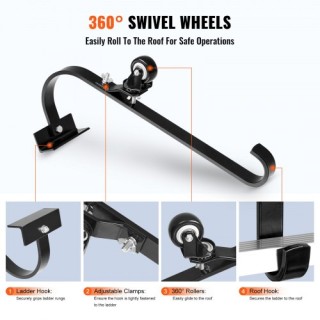 Σετ 2 Γάντζοι Σταθεροποίησης Σκάλας VEVOR με Ρόδα & Περιστρεφόμενη ...
