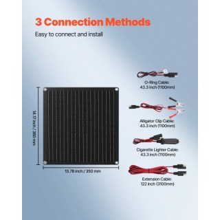 VEVOR Ηλιακός Φορτιστής Μπαταρίας 20W 12V με Έξυπνο Ελεγκτή & 3 Καλ... VEVOR Ηλιακός Φορτιστής Μπαταρίας 20W 12V με Έξυπνο Ελεγκτή & 3 Καλ...