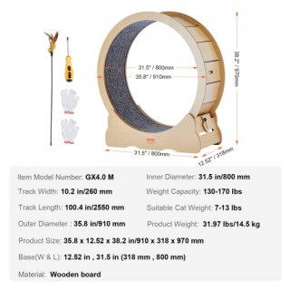VEVOR Μεγάλος Τροχός Άσκησης για Γάτες Εσωτερικού Χώρου MZMPBJYMSMD... VEVOR Μεγάλος Τροχός Άσκησης για Γάτες Εσωτερικού Χώρου MZMPBJYMSMD...