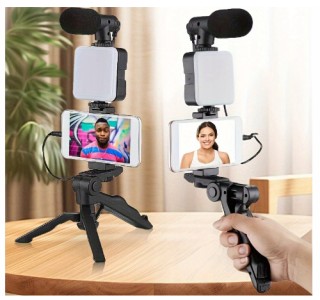 Vlogging Kit με Τρίποδο, Μικρόφωνο και Βάση Κινητού για Καταγραφή Β... Vlogging Kit με Τρίποδο, Μικρόφωνο και Βάση Κινητού για Καταγραφή Β...