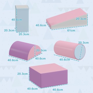 HOMCOM  Σετ Μαλακών Κατασκευών για Παιδιά 1-3 Ετών με 5 Χρωματιστά ...