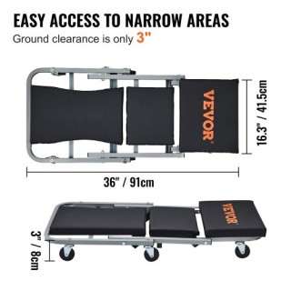 VEVOR Z-Creeper Καθίσμα, 2 σε 1 Τροχήλατο Αναδιπλούμενο Καθίσμα/Σκα...