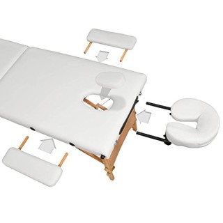 BAKAJI  Φορητό Ξύλινο Κρεβάτι Μασάζ 3 Ζωνών για Φυσιοθεραπεία και Α...