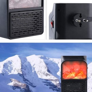 BELLUS Φορητή Ηλεκτρική Σόμπα 500W με Εφέ Τζακιού και Ρυθμιζόμενο Θ...