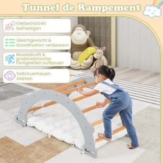 Costway Ξύλινη Αψίδα Αναρρίχησης με Μαξιλάρι για Ταλάντευση & Αναρρ...