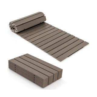 Costway  Αναδιπλούμενος Δρόμος Κήπου από HDPE, 242 x 55cm, Γκρι - Ι...