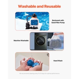 VEVOR Μπάλες Φίλτρου Πισίνας 4 lbs Επαναχρησιμοποιούμενες Μπλε για ...