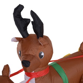 Φουσκωτός Άγιος Βασίλης με Έλκηθρο και Τάρανδο 210 x 80 x 120 cm HO... Φουσκωτός Άγιος Βασίλης με Έλκηθρο και Τάρανδο 210 x 80 x 120 cm HO...