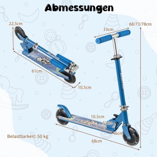 Costway Πτυσσόμενο Παιδικό Πατίνι με LED Ρόδες και Ρυθμιζόμενο Τιμ... Costway Πτυσσόμενο Παιδικό Πατίνι με LED Ρόδες και Ρυθμιζόμενο Τιμ...