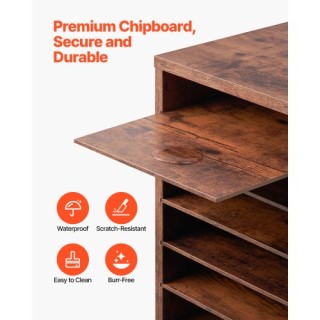 VEVOR Ξύλινος Οργανωτής Λογοτεχνίας 24 Θέσεων Σκούρο Καφέ WJJEKBHB2...