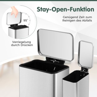 Costway Σετ Κάδων Απορριμμάτων 2 τεμ. 40L & 6L με Καπάκι Soft-Close...