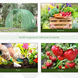 Θερμοκήπιο Outsunny Tunnel με Roll-up Door and Windows, PE Cover an... Θερμοκήπιο Outsunny Tunnel με Roll-up Door and Windows, PE Cover an...