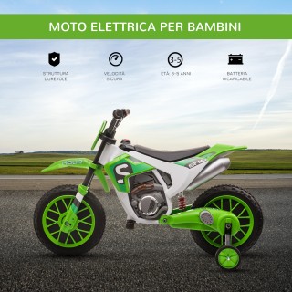 HOMCOM Electric Cross Bike για παιδιά 3-5 ετών - Πράσινο 370-165V90GN HOMCOM Electric Cross Bike για παιδιά 3-5 ετών - Πράσινο 370-165V90GN