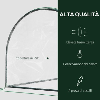 Outsunny Greenhouse Tunnel από ατσάλι και με κάλυμμα PVC, 200x100x8...