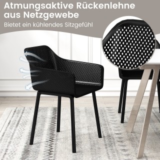 Costway Σετ 2 Καρεκλών Τραπεζαρίας από Πλαστικό με Διχτυωτή Πλάτη &... Costway Σετ 2 Καρεκλών Τραπεζαρίας από Πλαστικό με Διχτυωτή Πλάτη &...