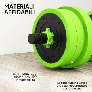 SPORTNOW Σετ Βαρών Γυμναστικής 4 σε 1 των 20kg, Μετατρέψιμο σε Kett...