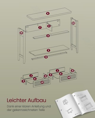 Τραπέζι Κονσόλα VASAGLE, Μποέμ Στυλ, Μαύρο Ash Τραπέζι Κονσόλα VASAGLE, Μποέμ Στυλ, Μαύρο Ash