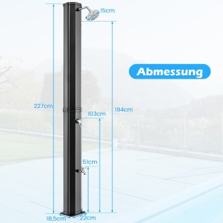 Costway Ηλιακό ντους 60 λίτρων με προστατευτικό κάλυμμα έως 60°C μ... Costway Ηλιακό ντους 60 λίτρων με προστατευτικό κάλυμμα έως 60°C μ...