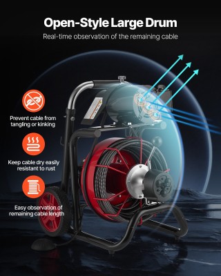 VEVOR Αποφρακτική Μηχανή 30m x 10.5mm Μεταφερόμενη, Αυτόματη Τροφοδ...