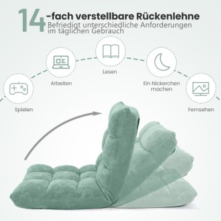 Costway Πτυσσόμενη Καρέκλα Δαπέδου με Ρυθμιζόμενη Πλάτη και Μαξιλάρ...