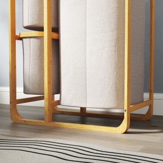 HOMCOM Καλάθι Απλύτων από Μπαμπού με 3 Σάκους και Αποσπώμενα Ράφια... HOMCOM Καλάθι Απλύτων από Μπαμπού με 3 Σάκους και Αποσπώμενα Ράφια...